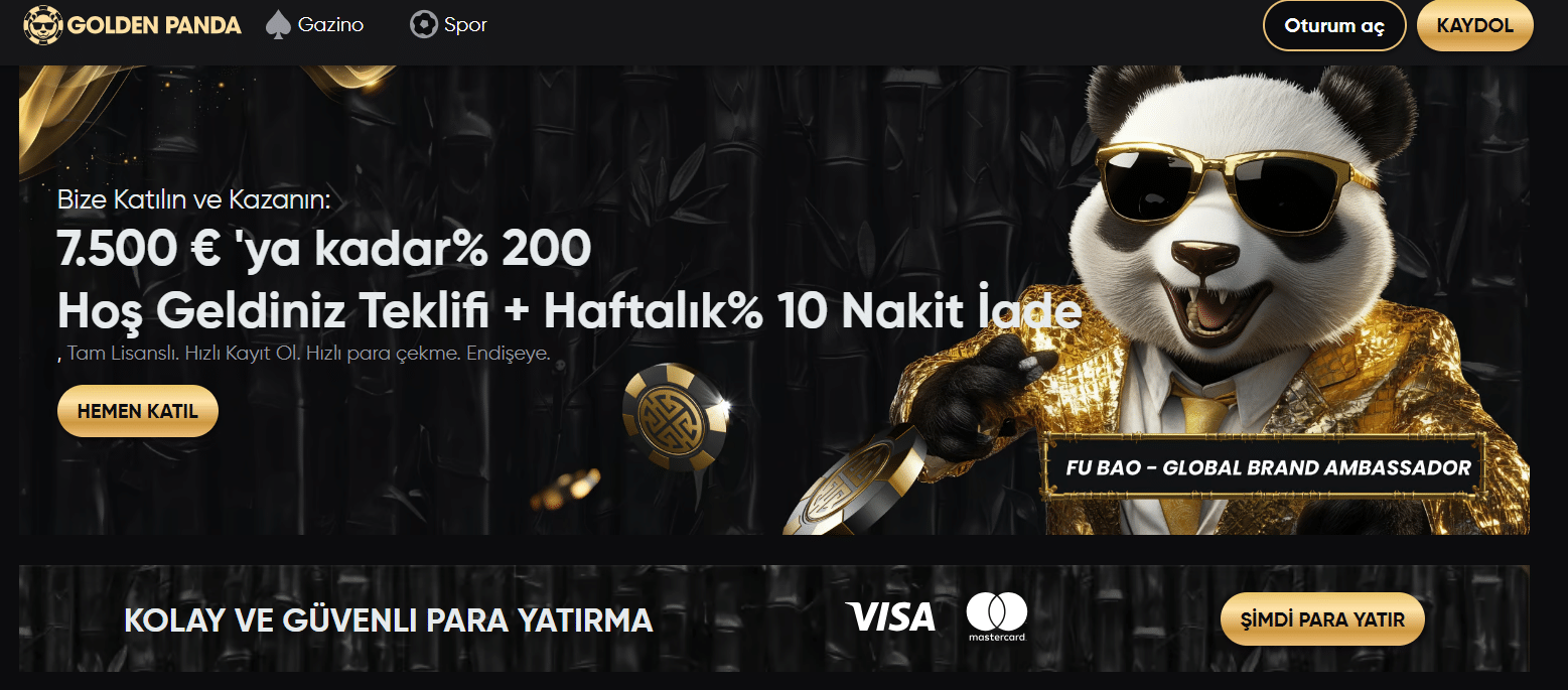 Golden Panda Casino - Yeni Üyelere Bonus Veren Siteler