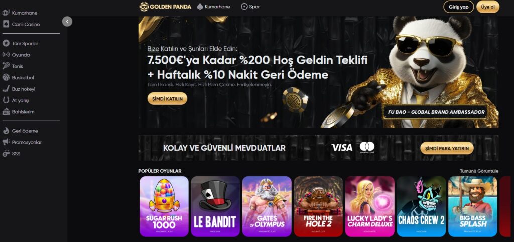 Golden panda - En İyi Hoşgeldin Bonusu Veren Siteler